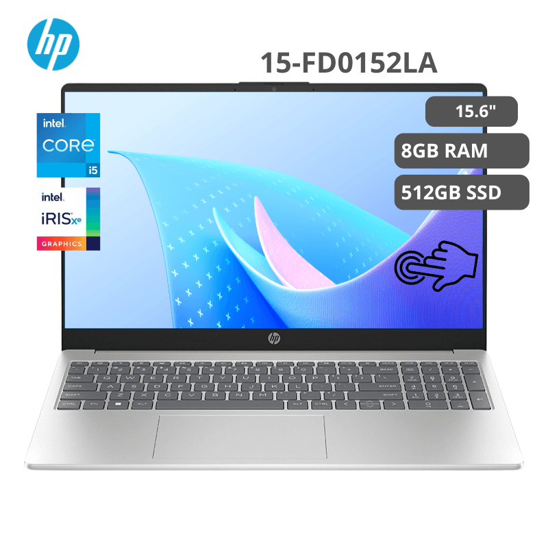 Laptop HP 15-FD0152LA Intel Core I5-1334U 8GB 512GB SSD 15.6" FHD Táctil Free Dos (B9TS2LA#ABM)