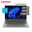 Laptop LENOVO V15 G5 IRL Intel Core I3-1315U 8GB 512GB SSD 15.6" FHD 1920X1080 Free Dos (83GW005MLD)