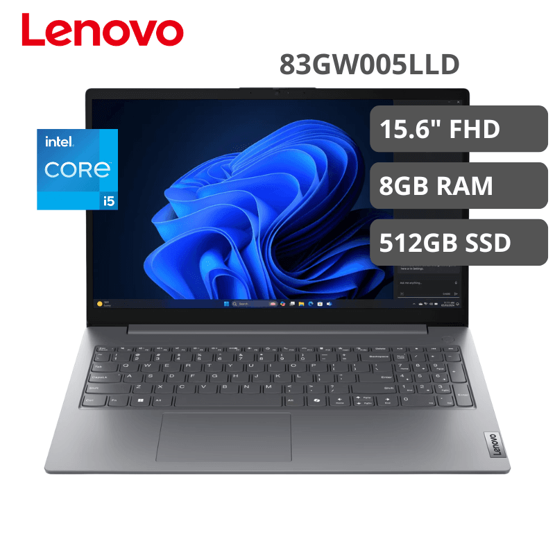 Laptop LENOVO V15 G5 IRL Intel Core I5-13420H 8GB 512GB SSD 15.6" FHD 60HZ Free Dos (83GW005LLD)