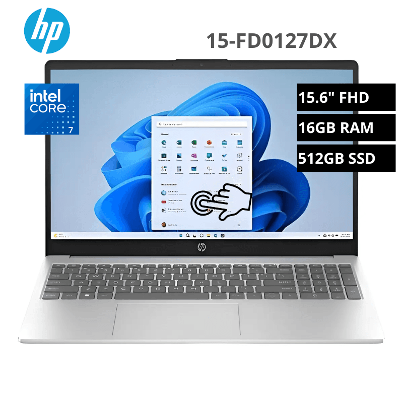 Laptop HP 15-FD0127DX Intel Core 7-150U 16GB 512GB SSD 15.6" FHD (1920X1080) Win11 Home (B4HN8UA#ABA)
